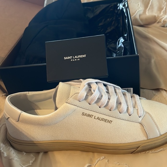 Saint Laurent Andy Low Top SL Sneakers Off White - Picture 6 of 6